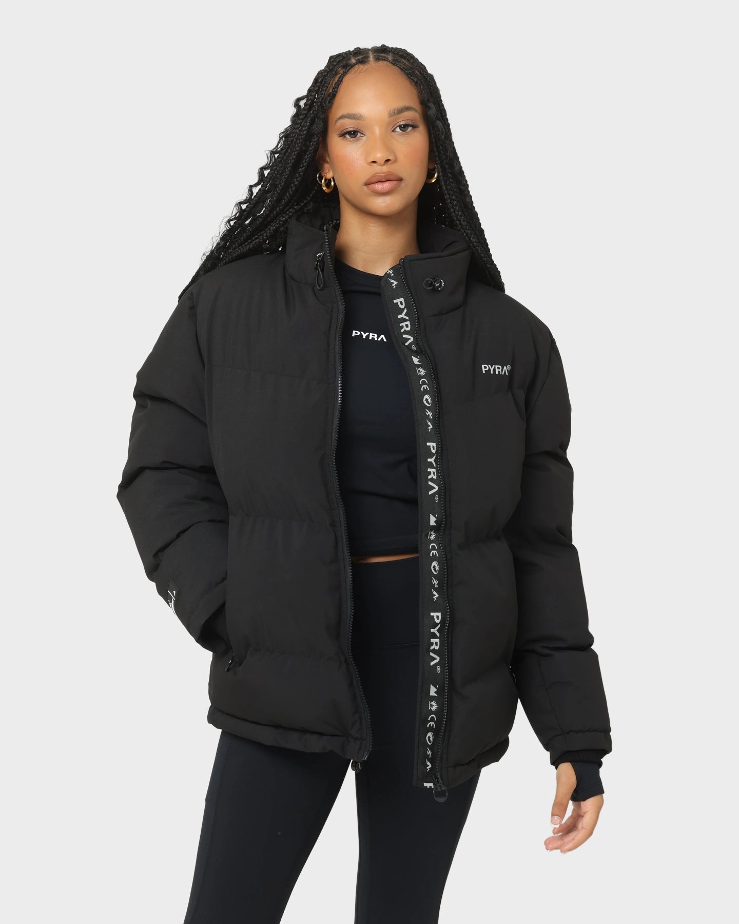 PYRA Women's Elements Puffa Jacket Black Checked