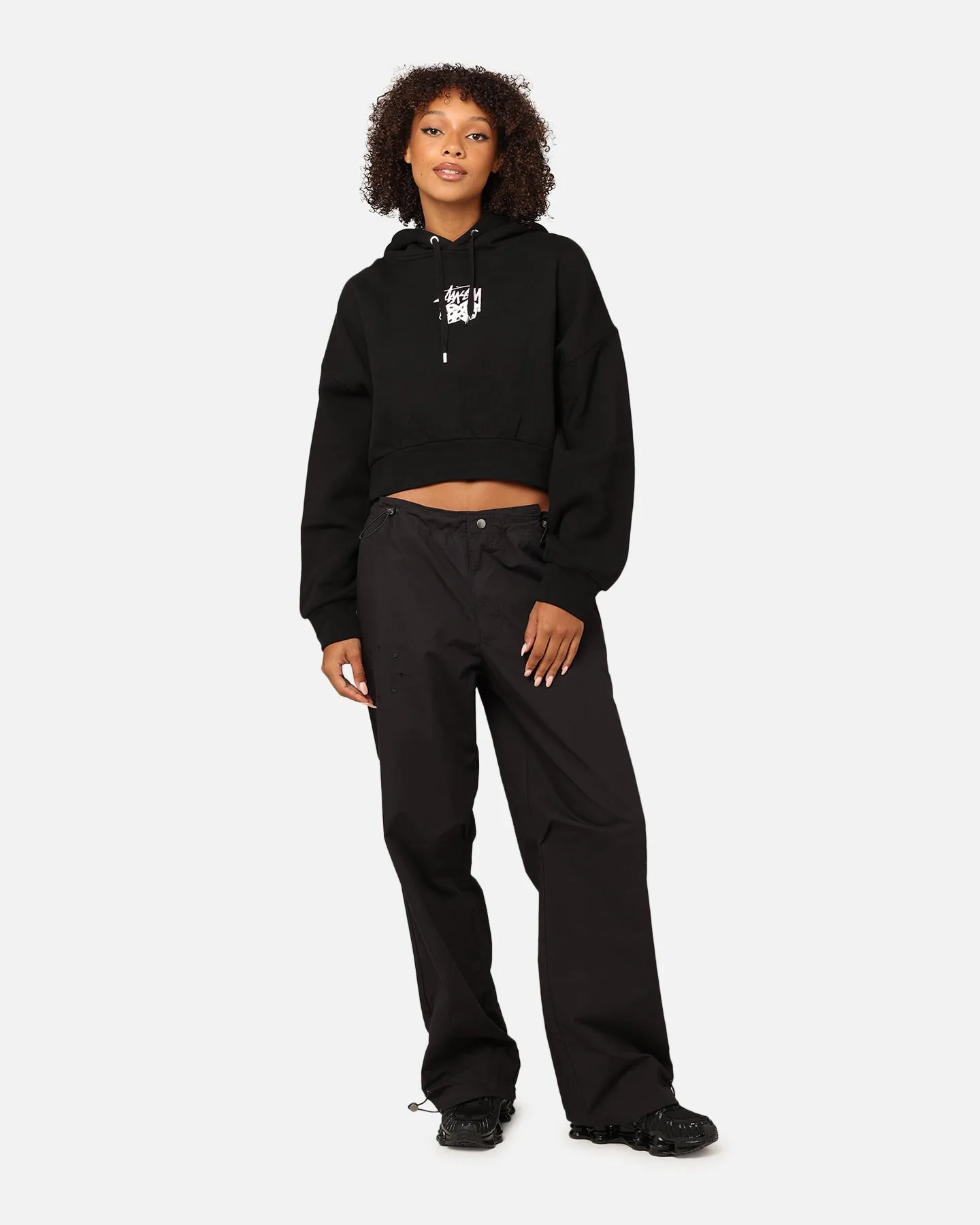 Tolerance St??ssy Women's Pair Of Dice Cropped Hoodie Black