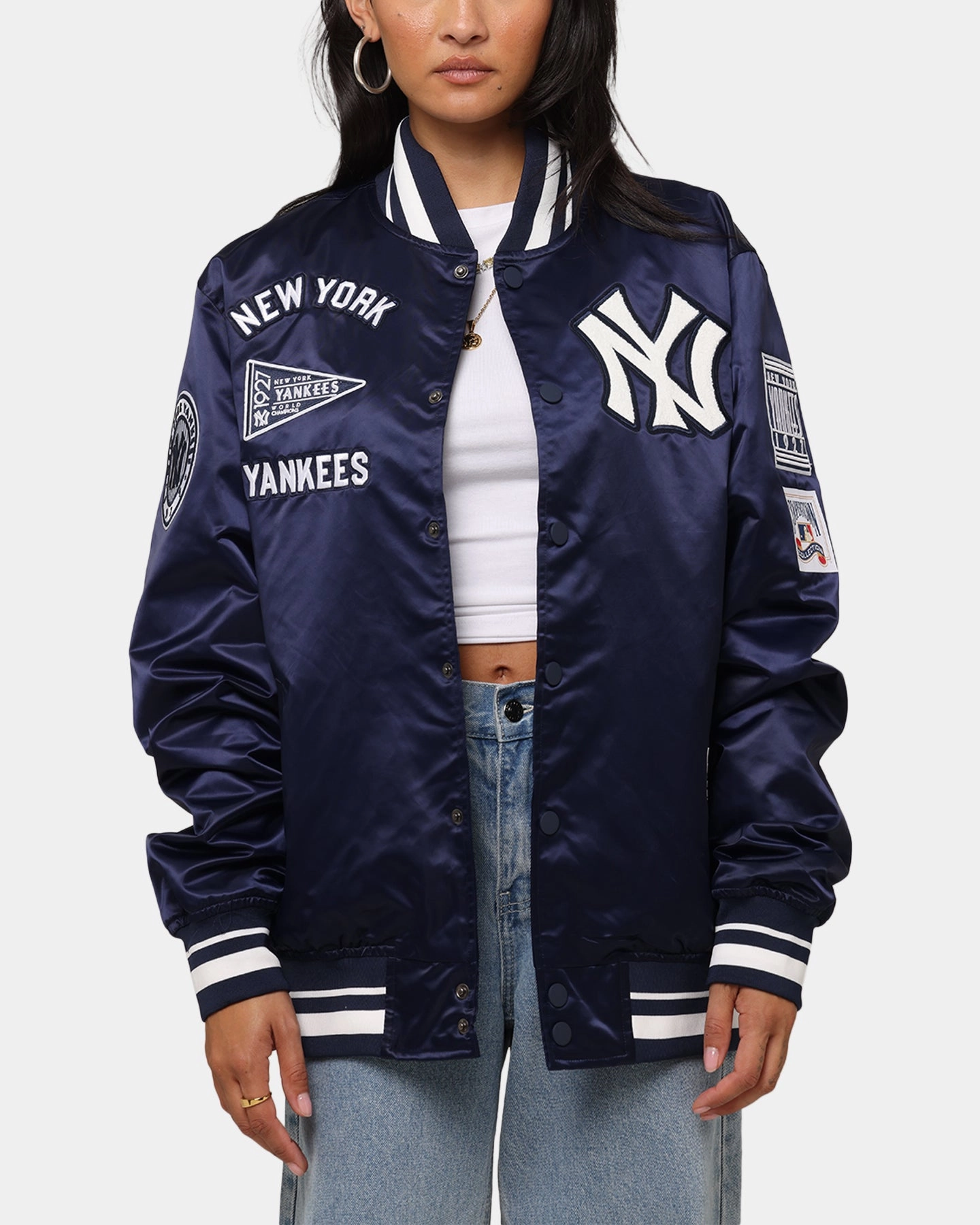 Polyester Noise Free Fabric Pro Standard New York Yankees Classic Satin Jacket Midnight Navy