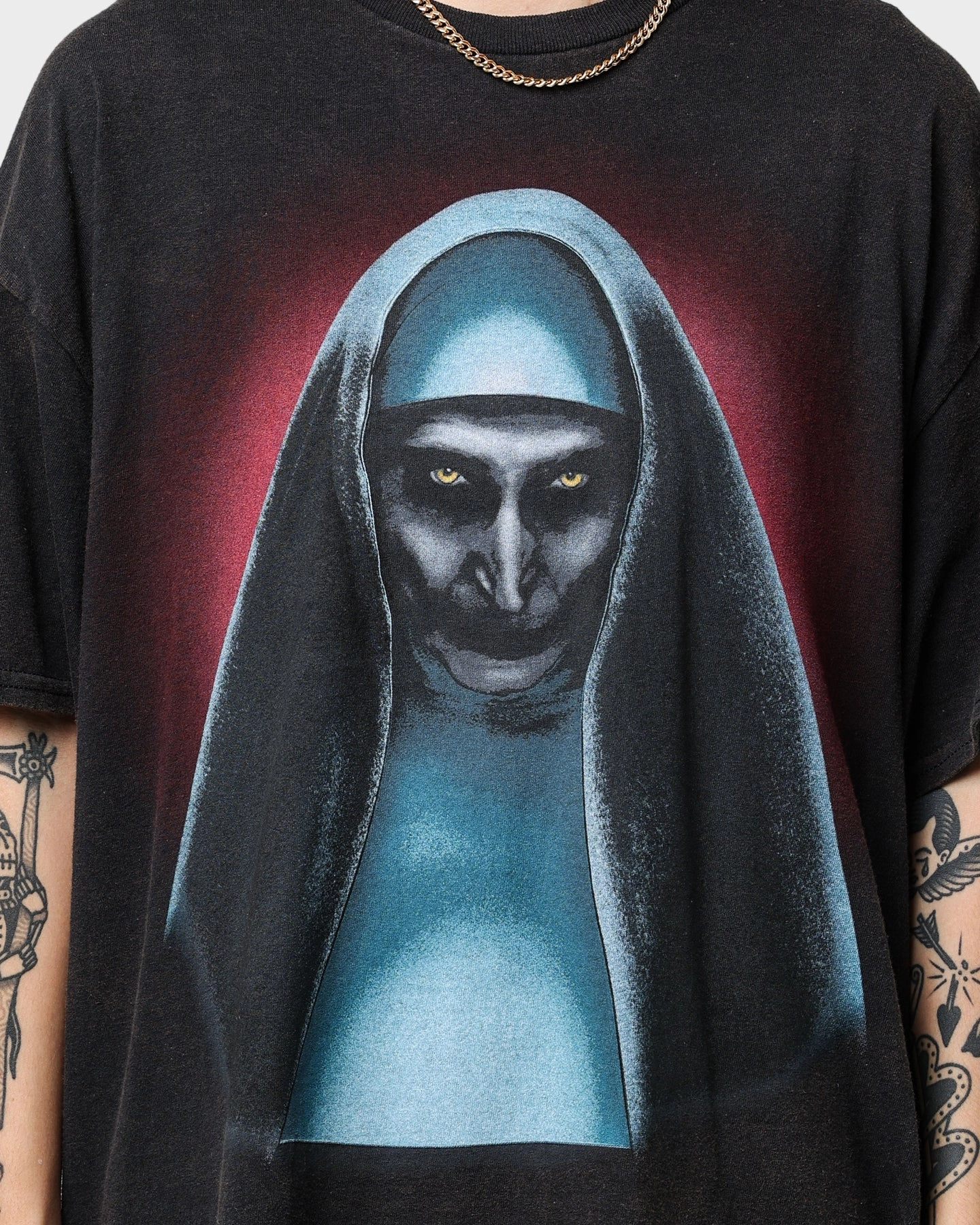 American Thrift The Nun Vintage T-Shirt Black Wash Stylish Fit Classic Style