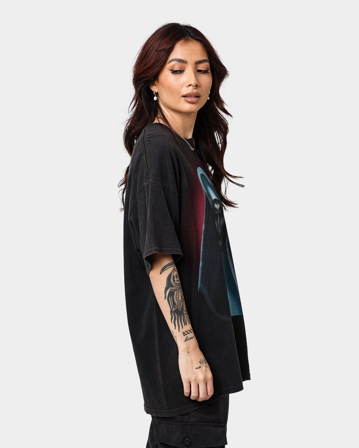 spandex blend American Thrift The Nun Vintage T-Shirt Black Wash