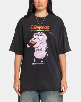 73 Studio X Cartoon Network Courage The Cowardly Dog Grail Vintage T-Shirt Black Acidwash Classic Layer Wear Versatile Look