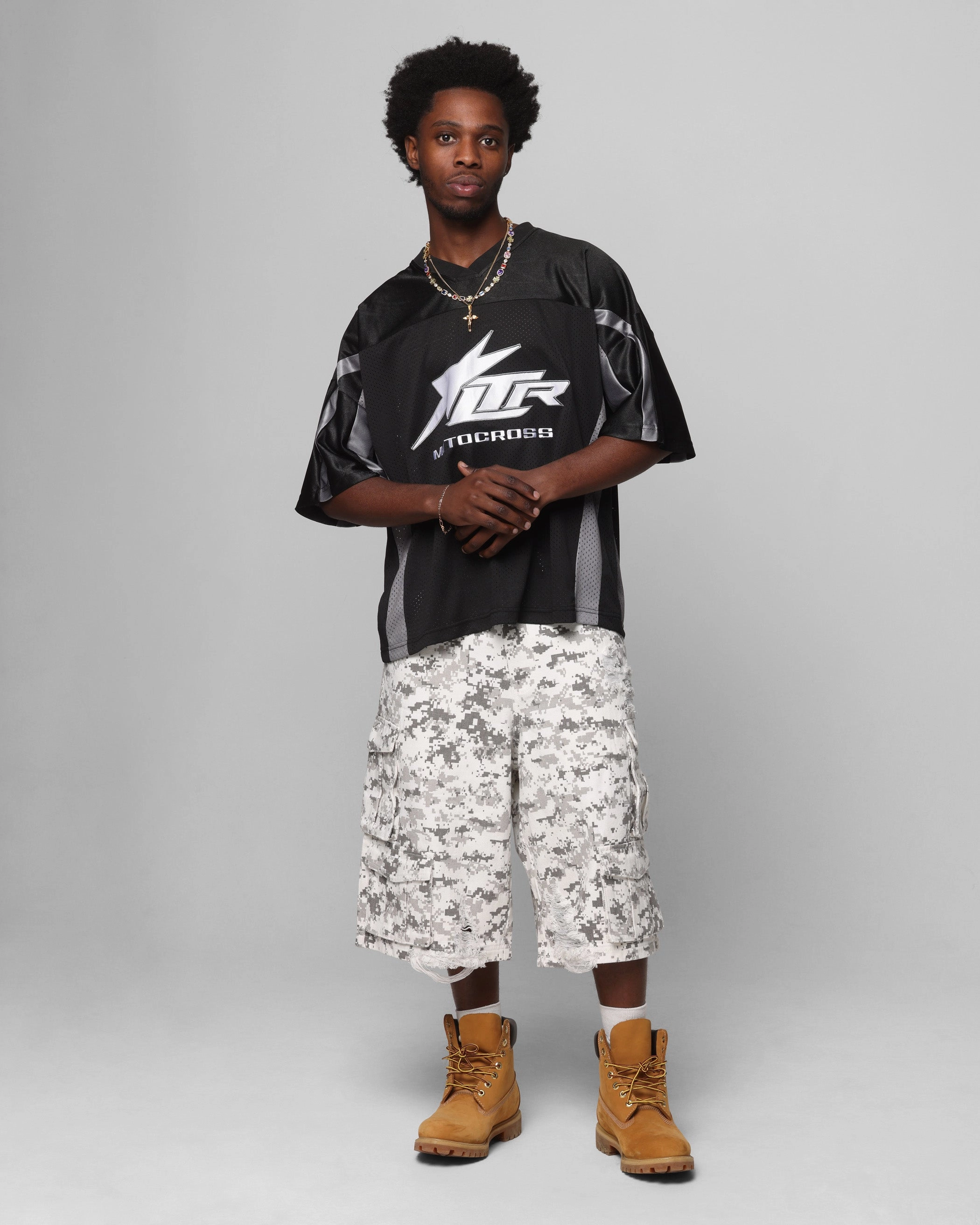 Reinforced Knees Loiter Collateral Cargo Shorts Digi Snow Camo