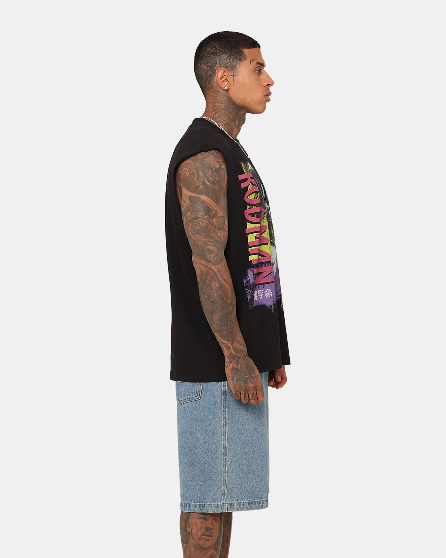 Fade Resistant Coating Mitchell & Ness Chicago Bulls Dennis Rodman Brush Off Muscle T-Shirt Black