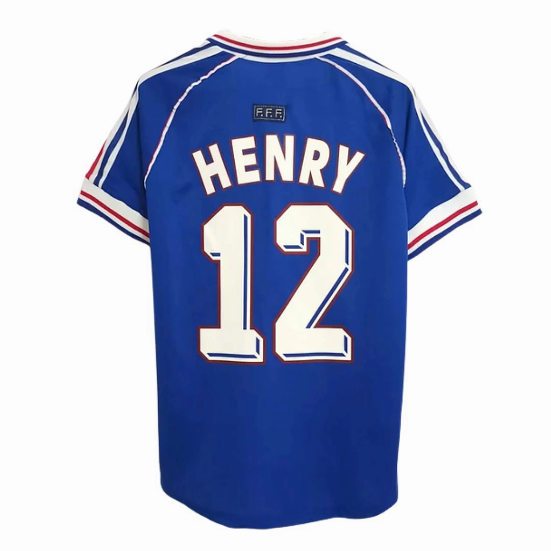France 1998 World Cup Jersey Henry Durable Double Stitched