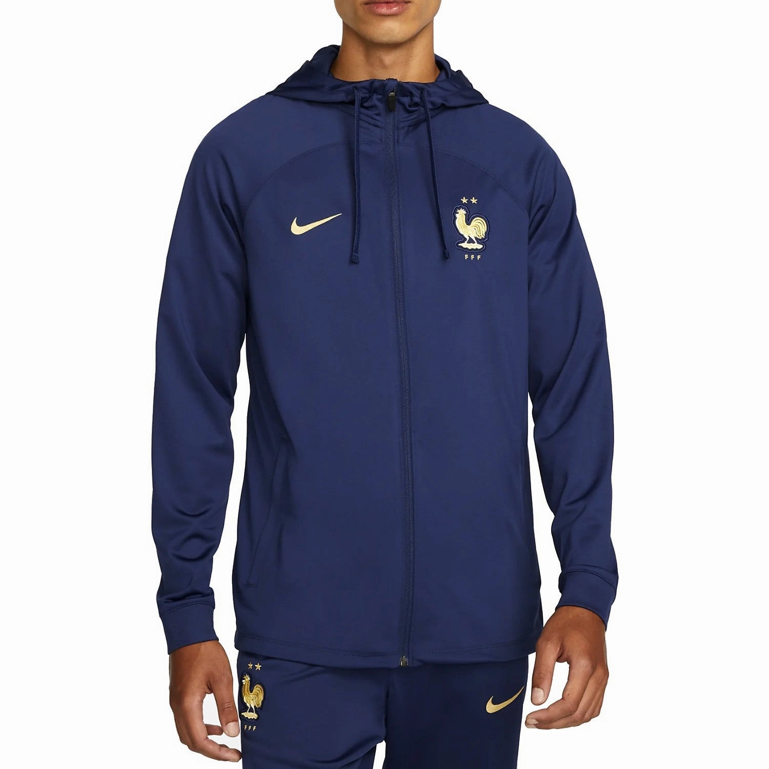 France navy hooded presentation Soccer tracksuit 2022/23 - Nike foam