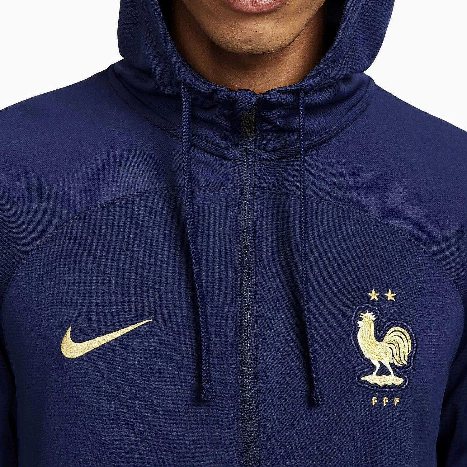 self-care Training Gear France navy hooded presentation Soccer tracksuit 2022/23 - Nike