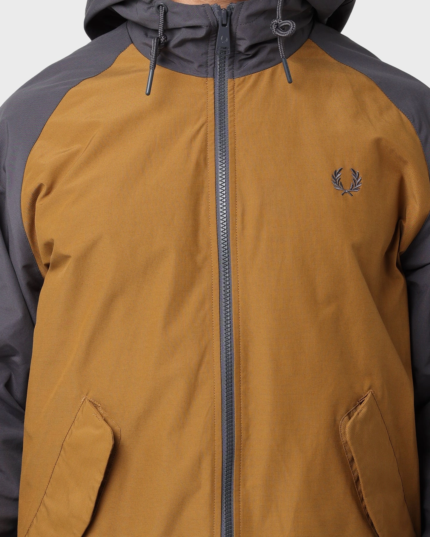 Budget Connection Fred Perry Colour Block Sailing Jacket Gunmetal