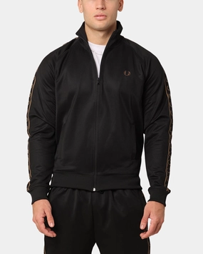 Fred Perry Contrast Tape Track Jacket Black/Stone Lightweight