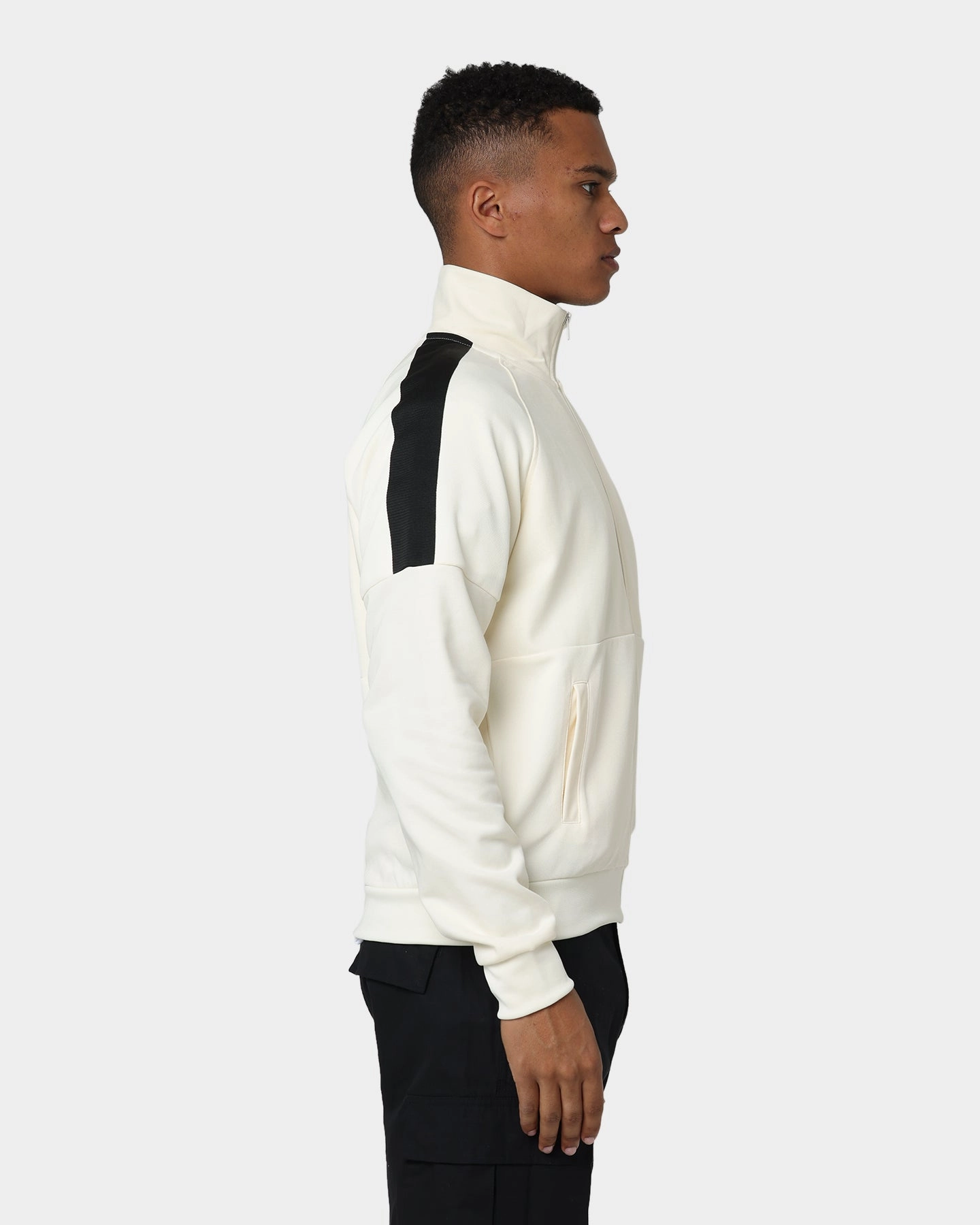 Fred Perry Panelled Track Jacket Ecru Convertible Sleeve Options