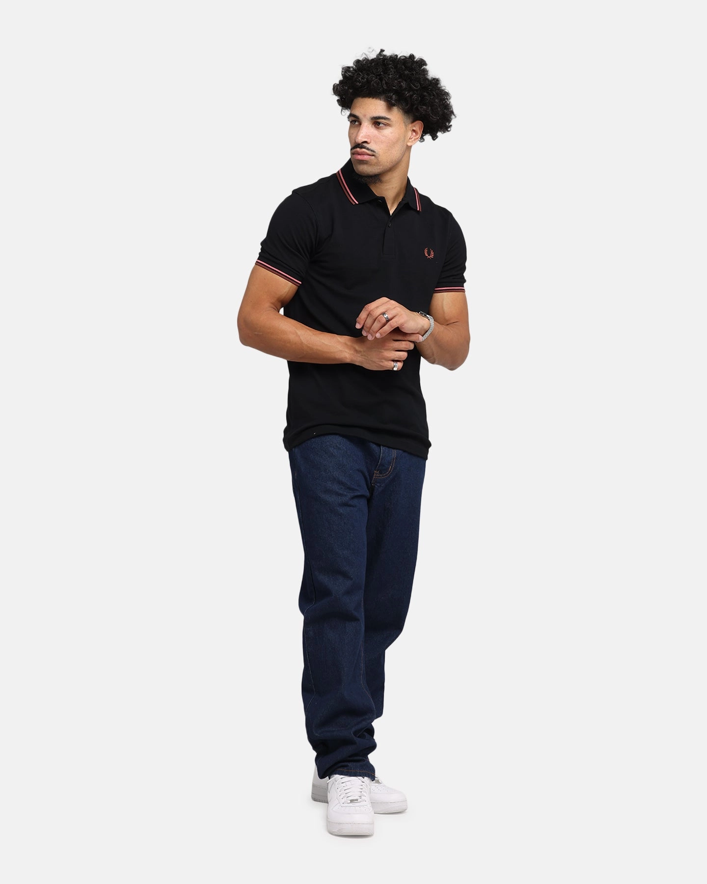 Fred Perry Twin Tipped Polo Shirt Black Moisture control