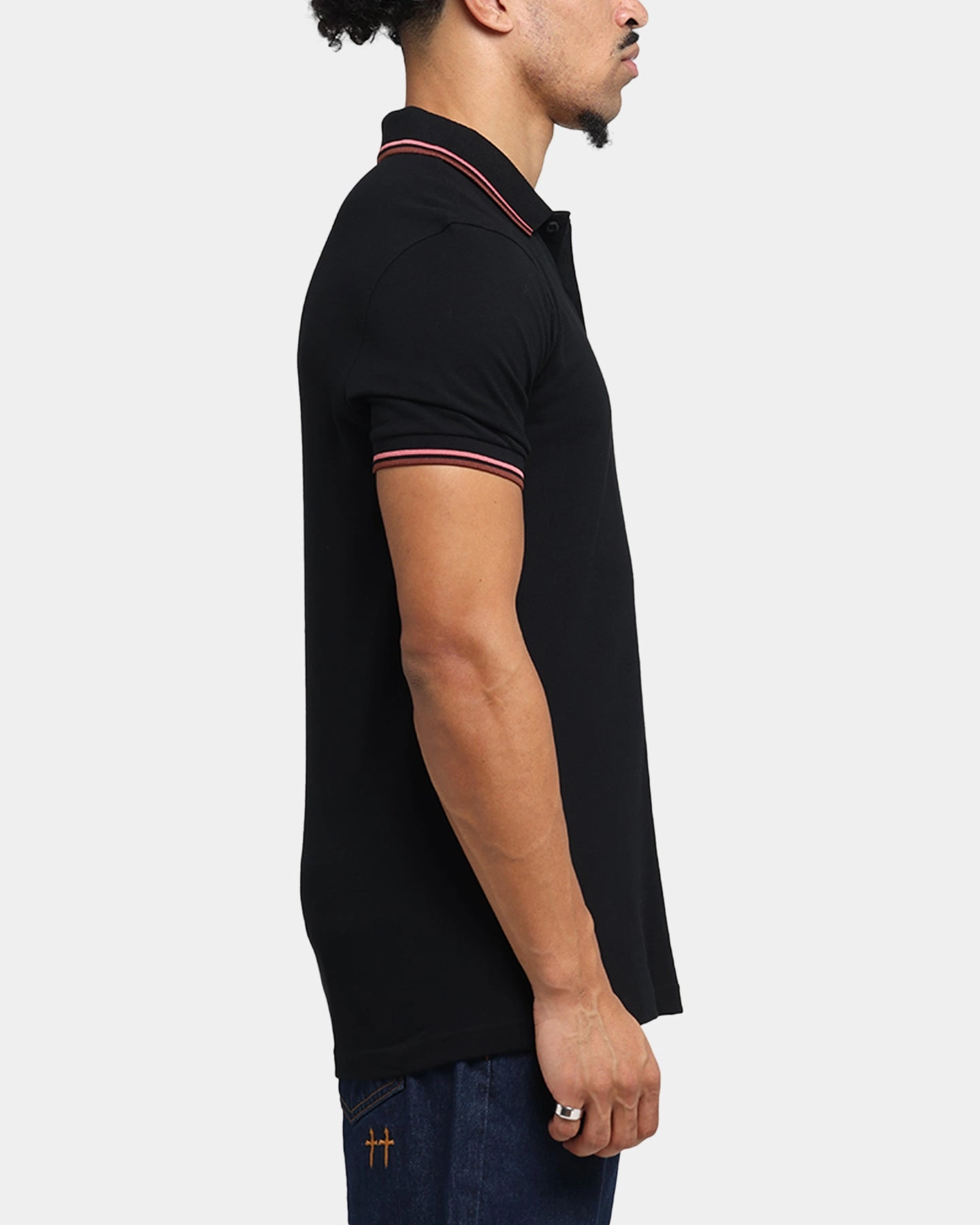 Fred Perry Twin Tipped Polo Shirt Black Advanced Moisture Management Stylish Collar