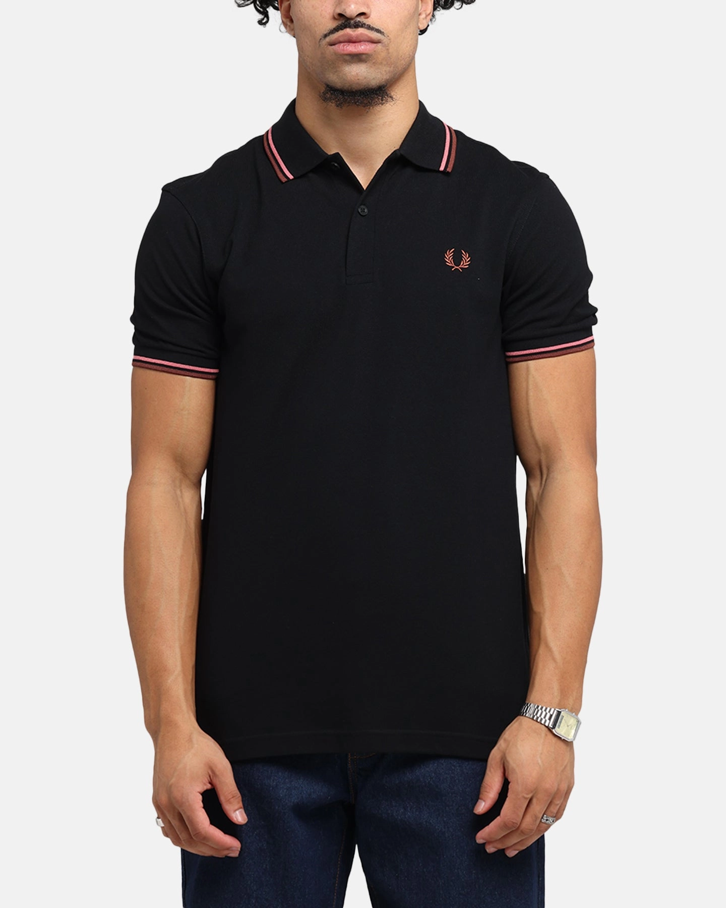 Fred Perry Twin Tipped Polo Shirt Black Layered Look Business Lunch