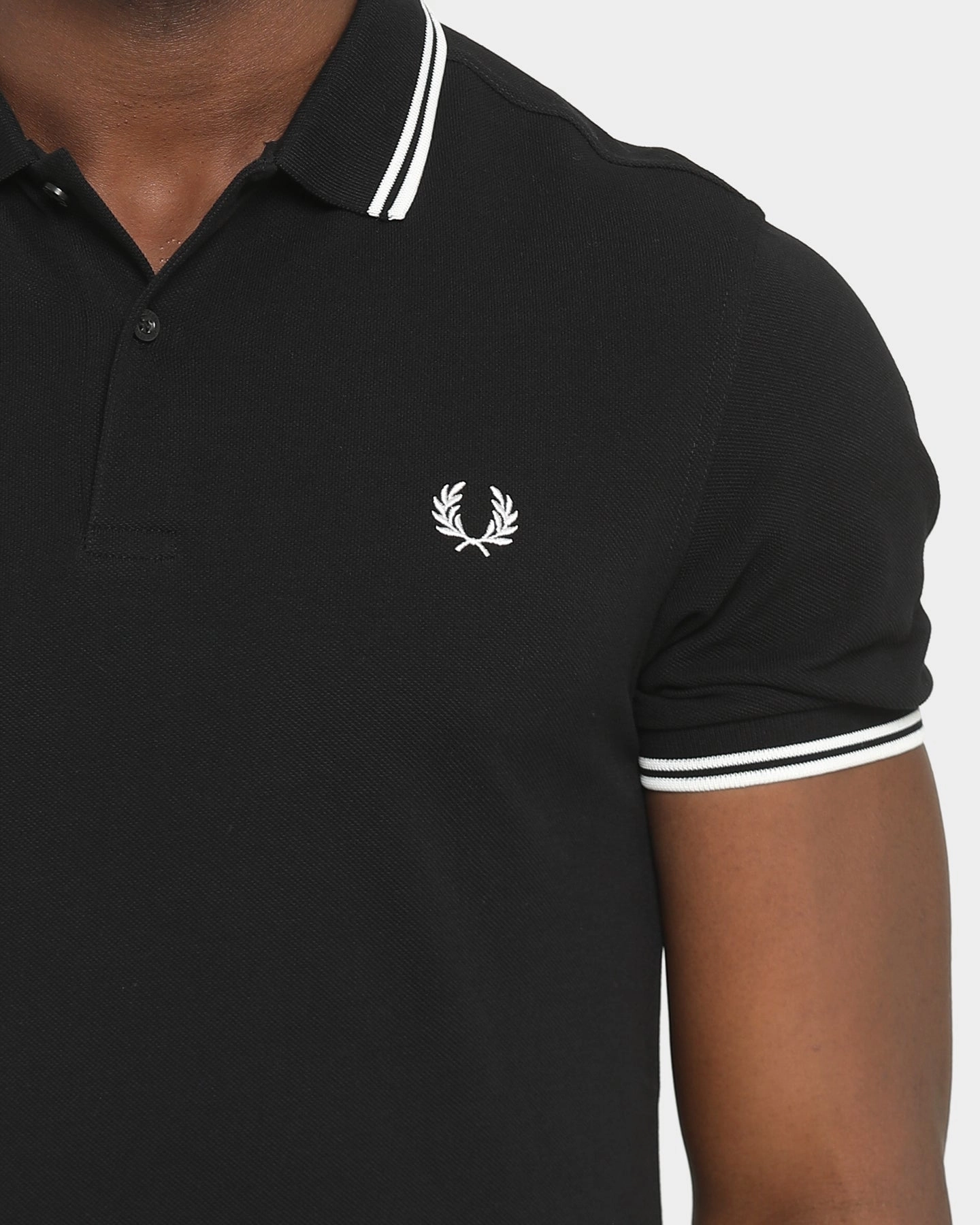 Layering Staple AllPurpose Knitting Fred Perry Twin Tipped Polo Shirt Black/White/White