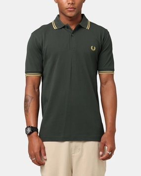 Golf Apparel Breathable Shirt Fred Perry Twin Tipped Polo Shirt Green