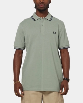 Fred Perry Twin Tipped Polo Shirt Green NonIron Finish