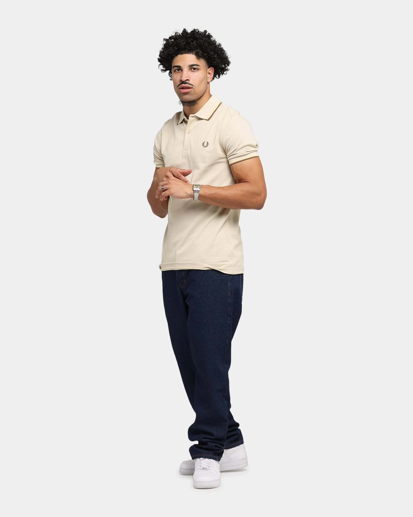 EasyCare Textile Weekend Casual Fred Perry Twin Tipped Polo Shirt Oat