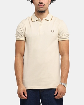 Smart Casual Slim Tailored Fred Perry Twin Tipped Polo Shirt Oat