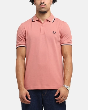 Lightweight Weave Comfort Fit Fred Perry Twin Tipped Polo Shirt Pink