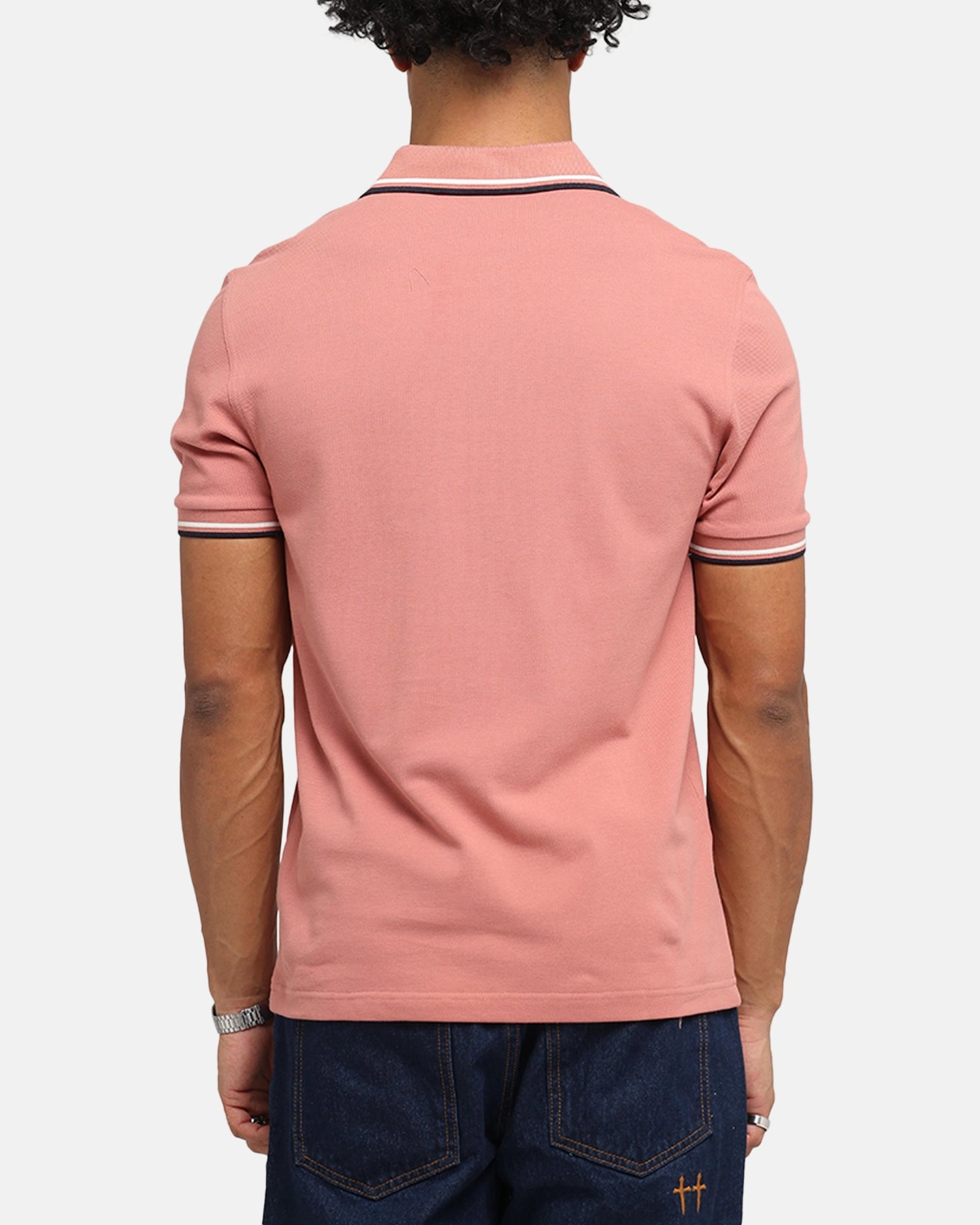 Fred Perry Twin Tipped Polo Shirt Pink WrinkleResistant Finish