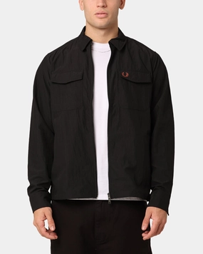 Fred Perry Zip Overshirt Jacket Black Core Fit
