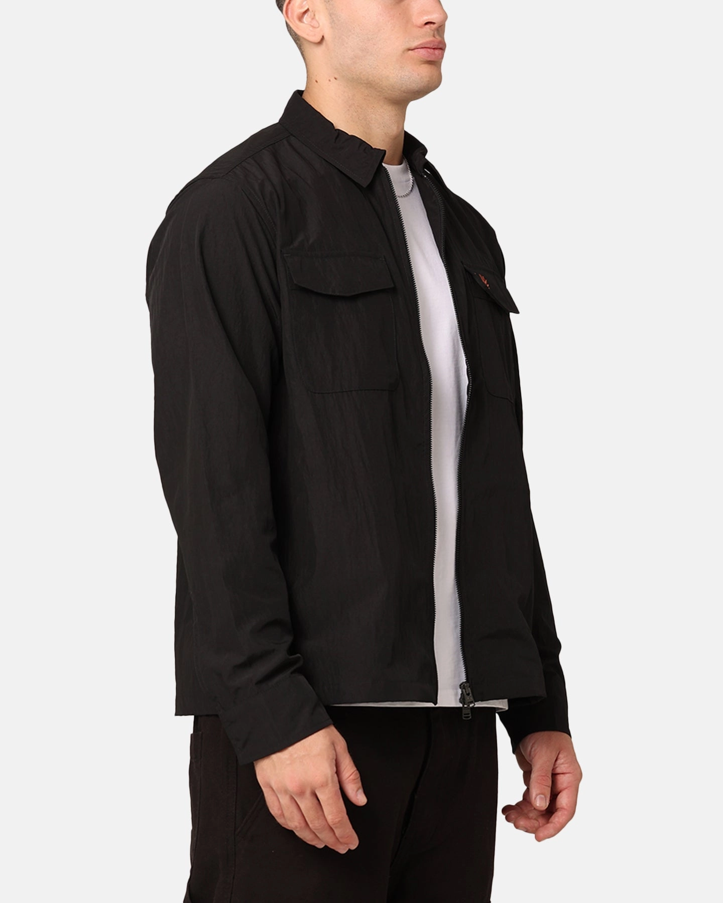 Fred Perry Zip Overshirt Jacket Black QuickAccessPockets Bond