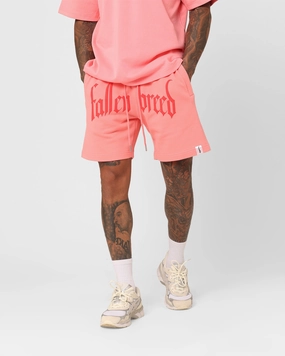 Running Gear light feel Fallen Breed Puff Logo Zip Sweat Shorts Pink/Red