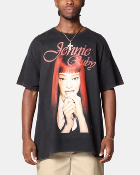 Jennie Ruby Nail Bite T-Shirt Black Vintage Comfortable And Versatile Comfortable clothing