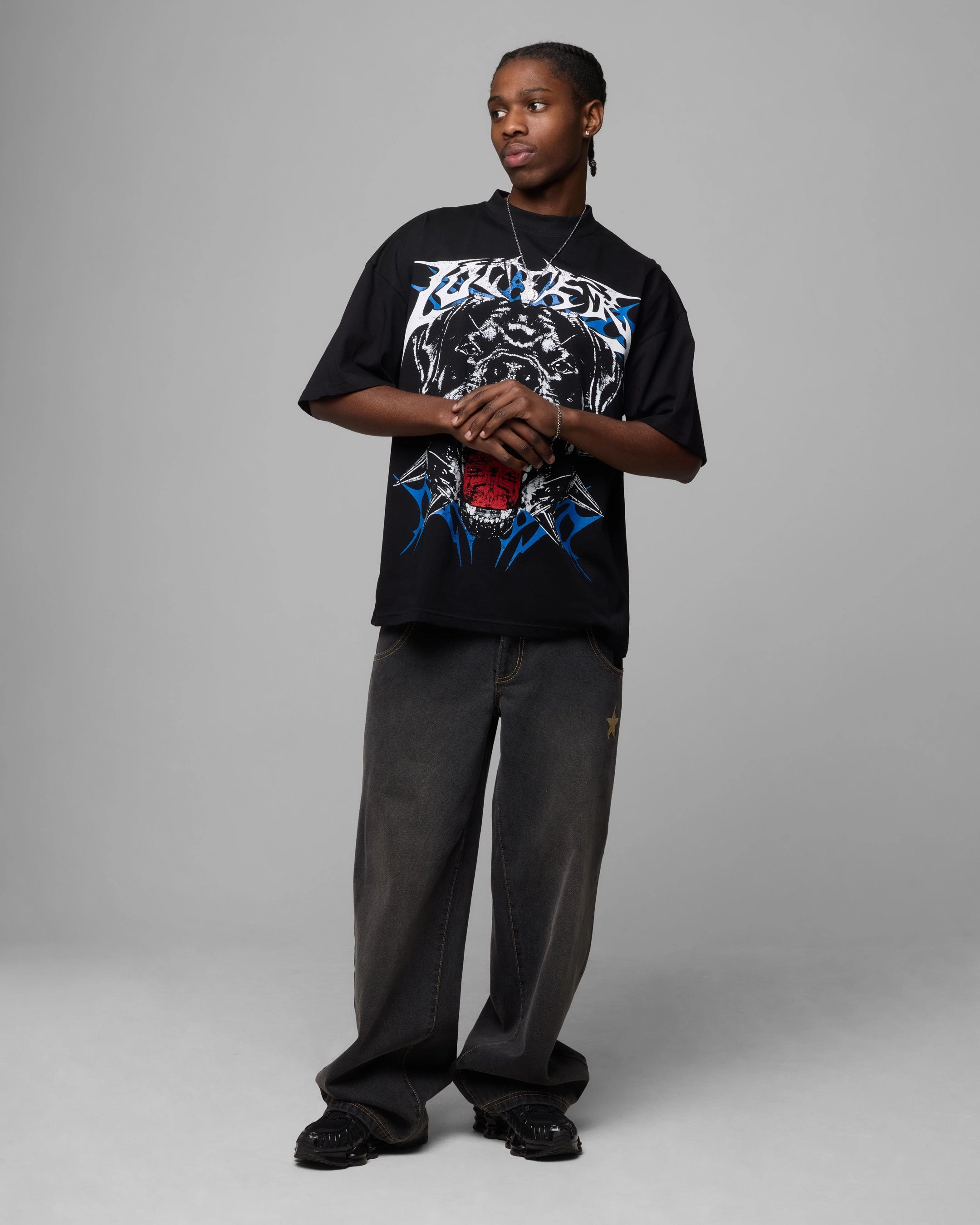 Loiter Dog Eat Dog Vintage T-Shirt Black Stylish and Relaxed Outdoor Activity