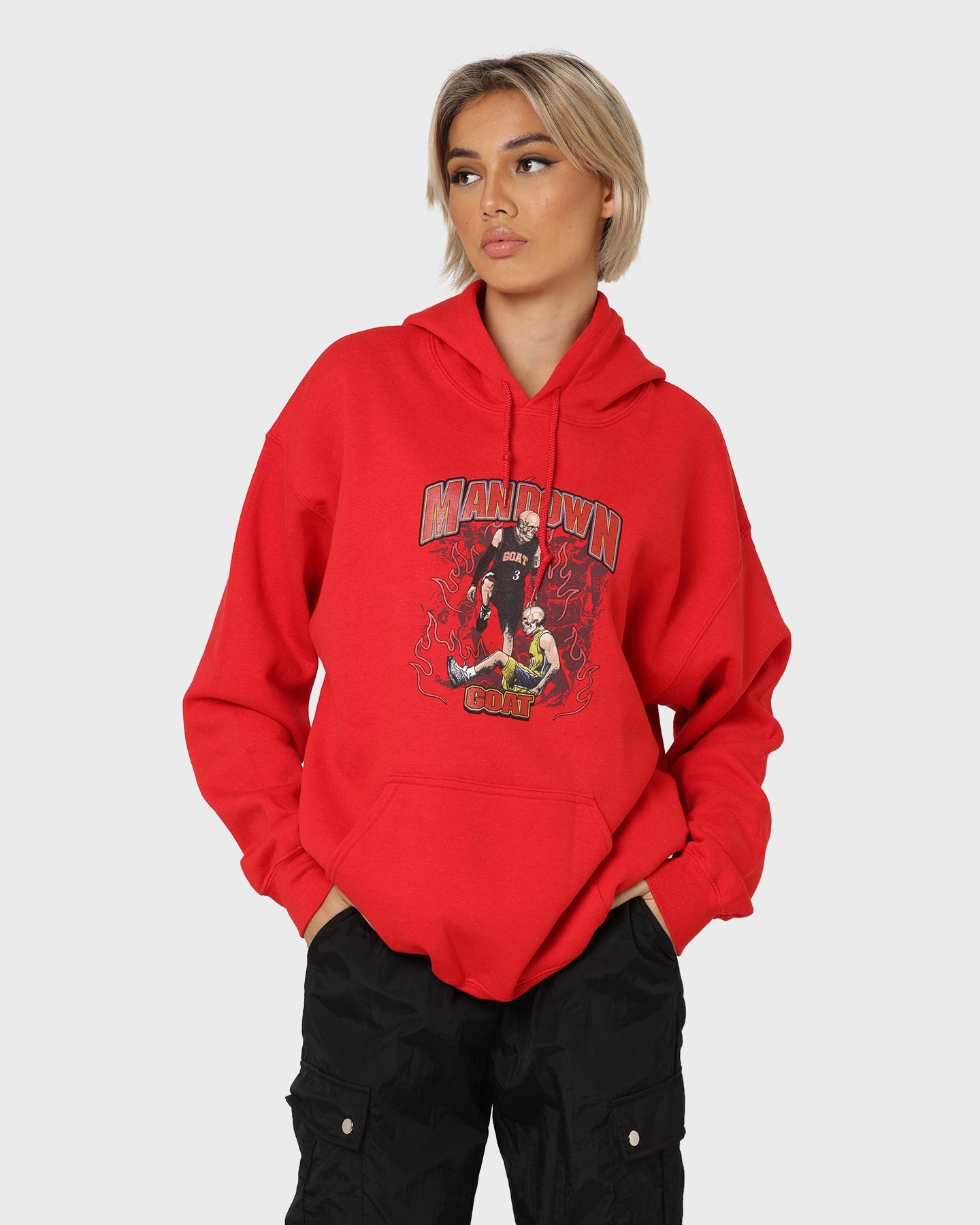 Goat Crew Man Down Hoodie Red Yak like bike ride