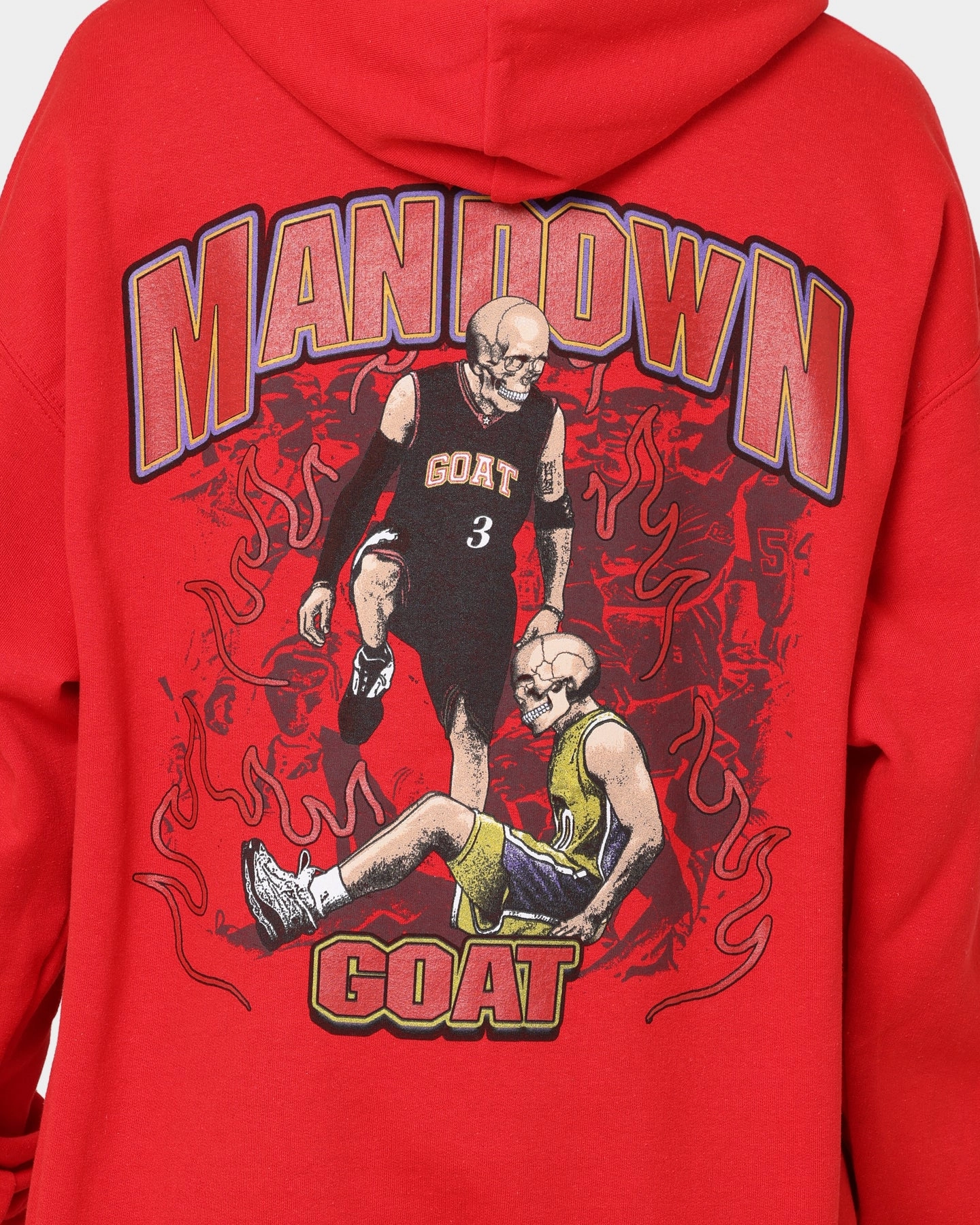 Monkey like Goat Crew Man Down Hoodie Red
