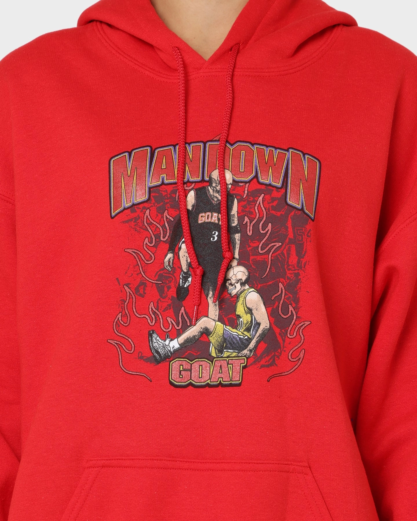 Goat Crew Man Down Hoodie Red Retro futuristic