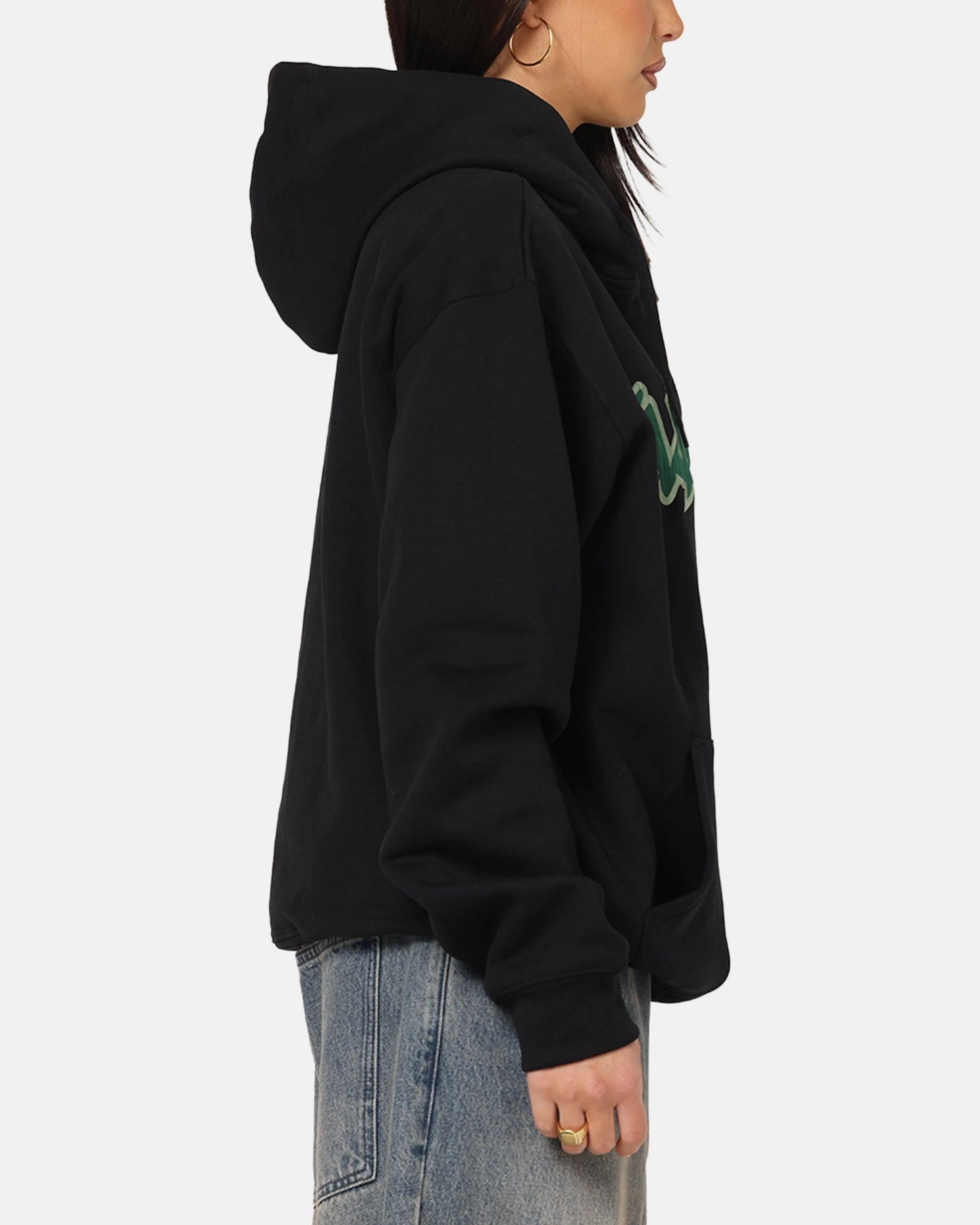 Photography Ready DIY wear X-Large Mark Zip Through Hoodie Black