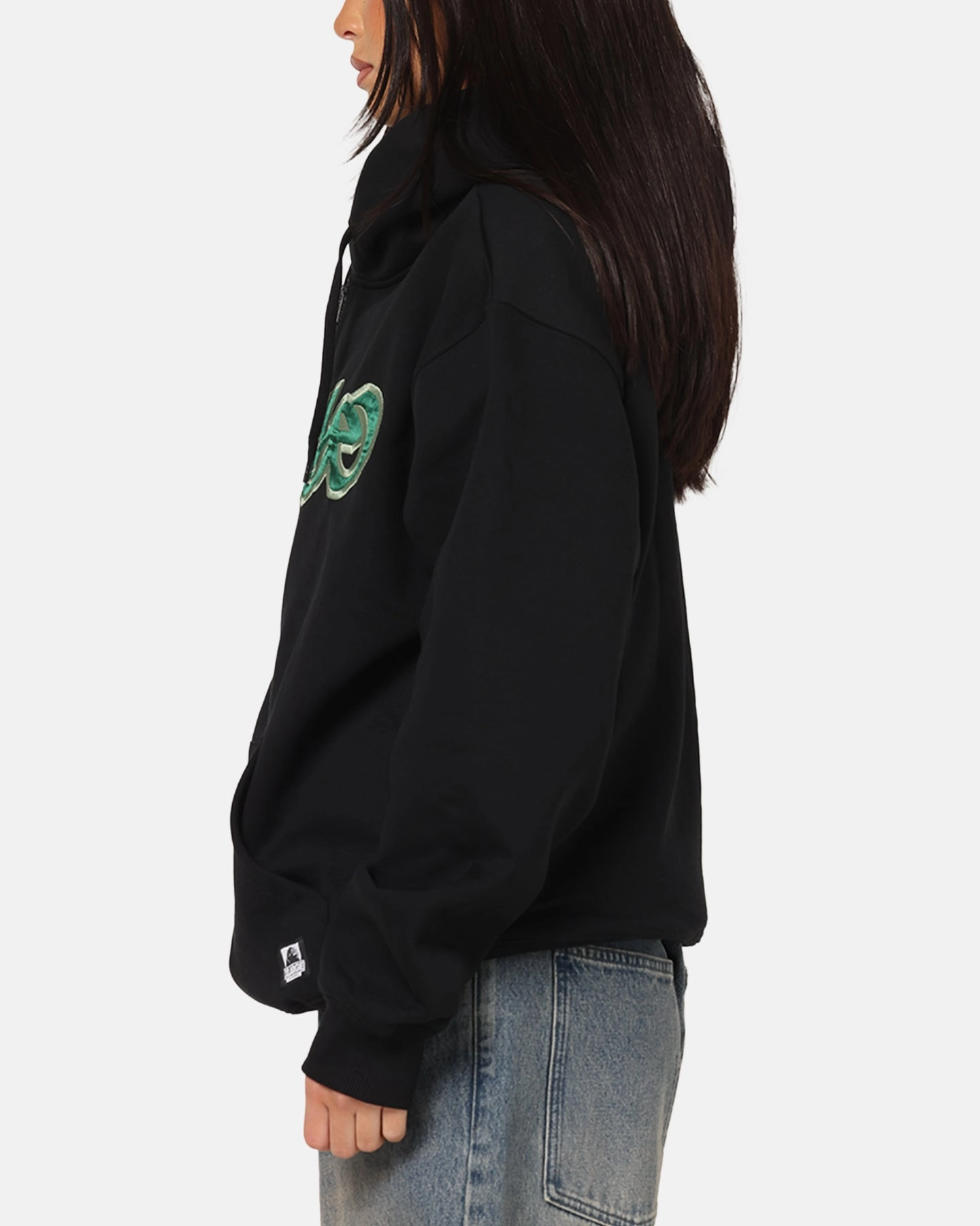 Unisex Silhouette X-Large Mark Zip Through Hoodie Black