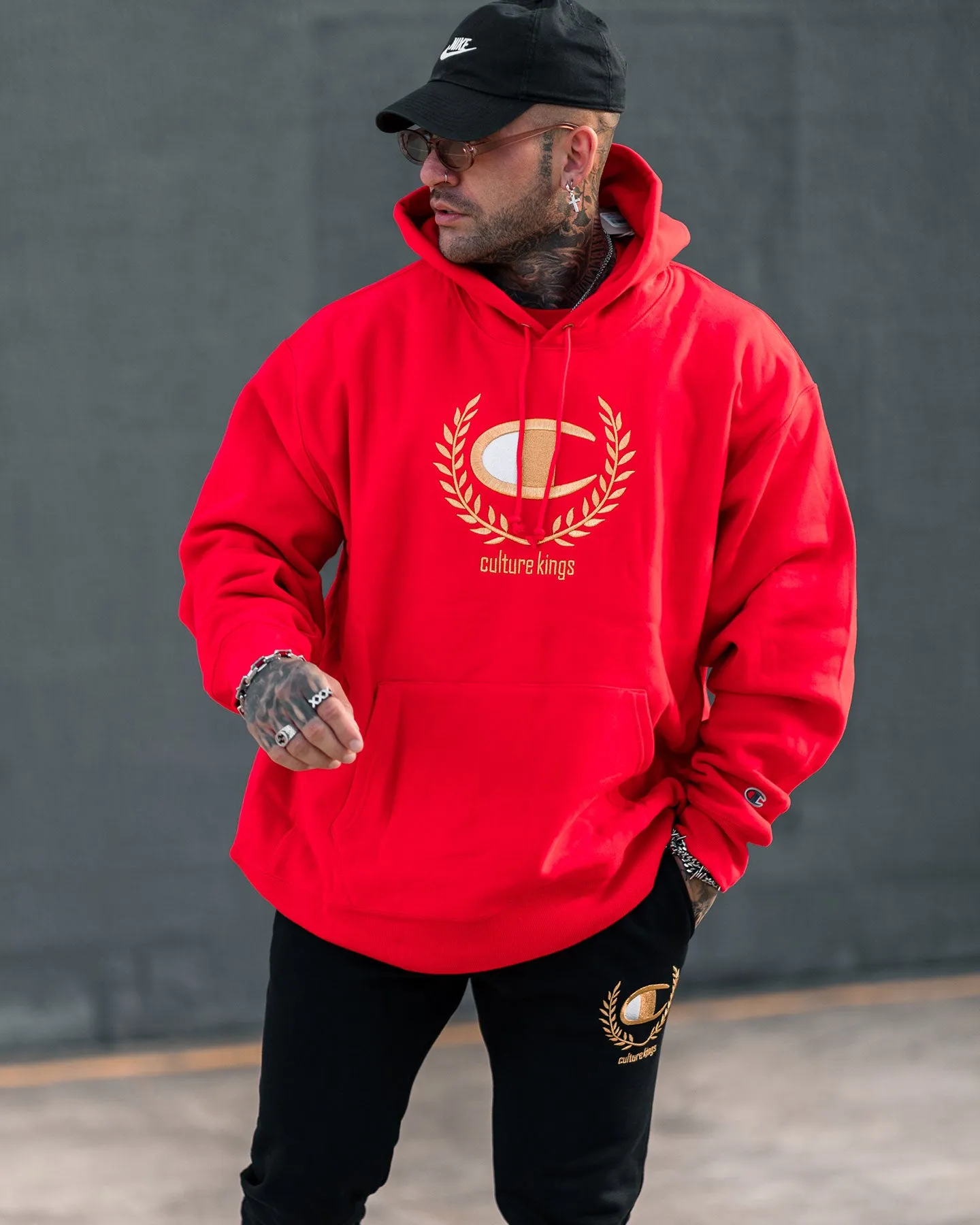 Hope suitable for casual gatherings Champion Champion x Culture Kings Rev Weave Hoodie Red/Gold