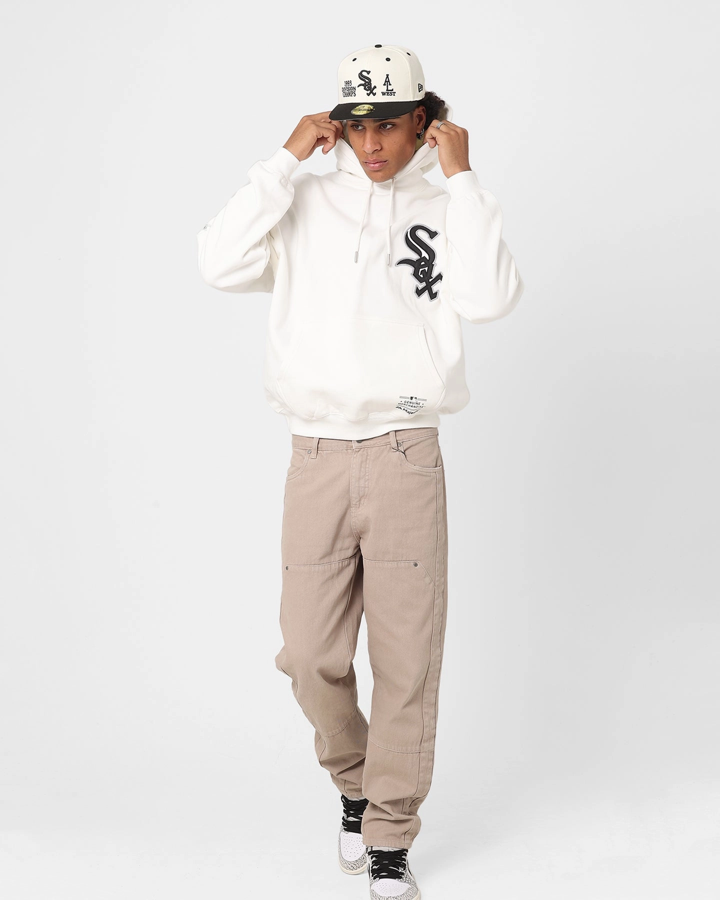 Teflon Coated Fabric Fresh Function Majestic Athletic Chicago White Sox V Athletic Wordmark Oth Hoodie Vintage White