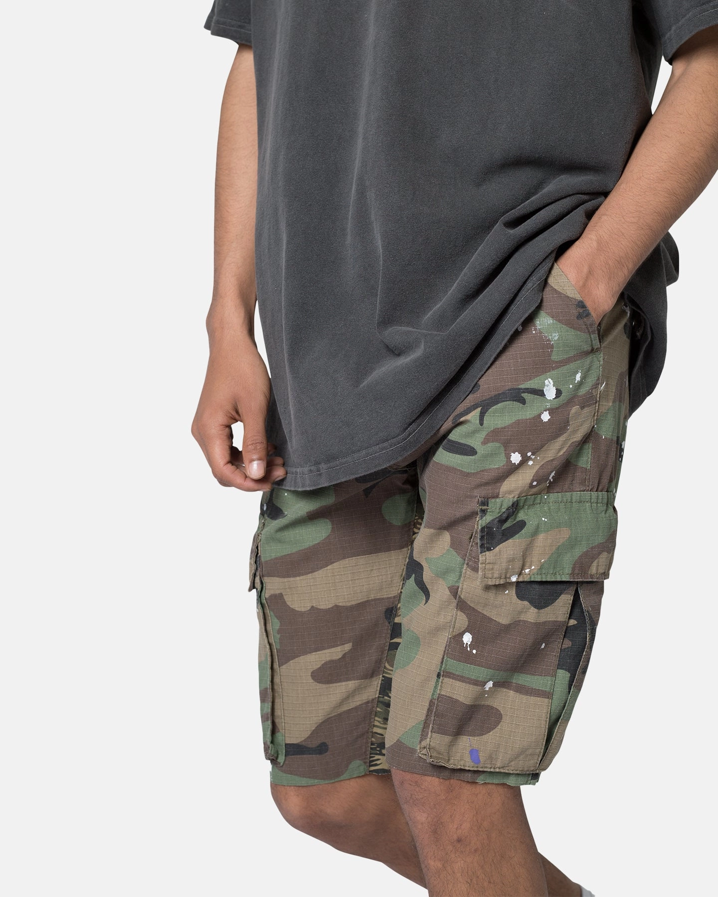 MNML Panelled Cargo Shorts Camo Day Fit