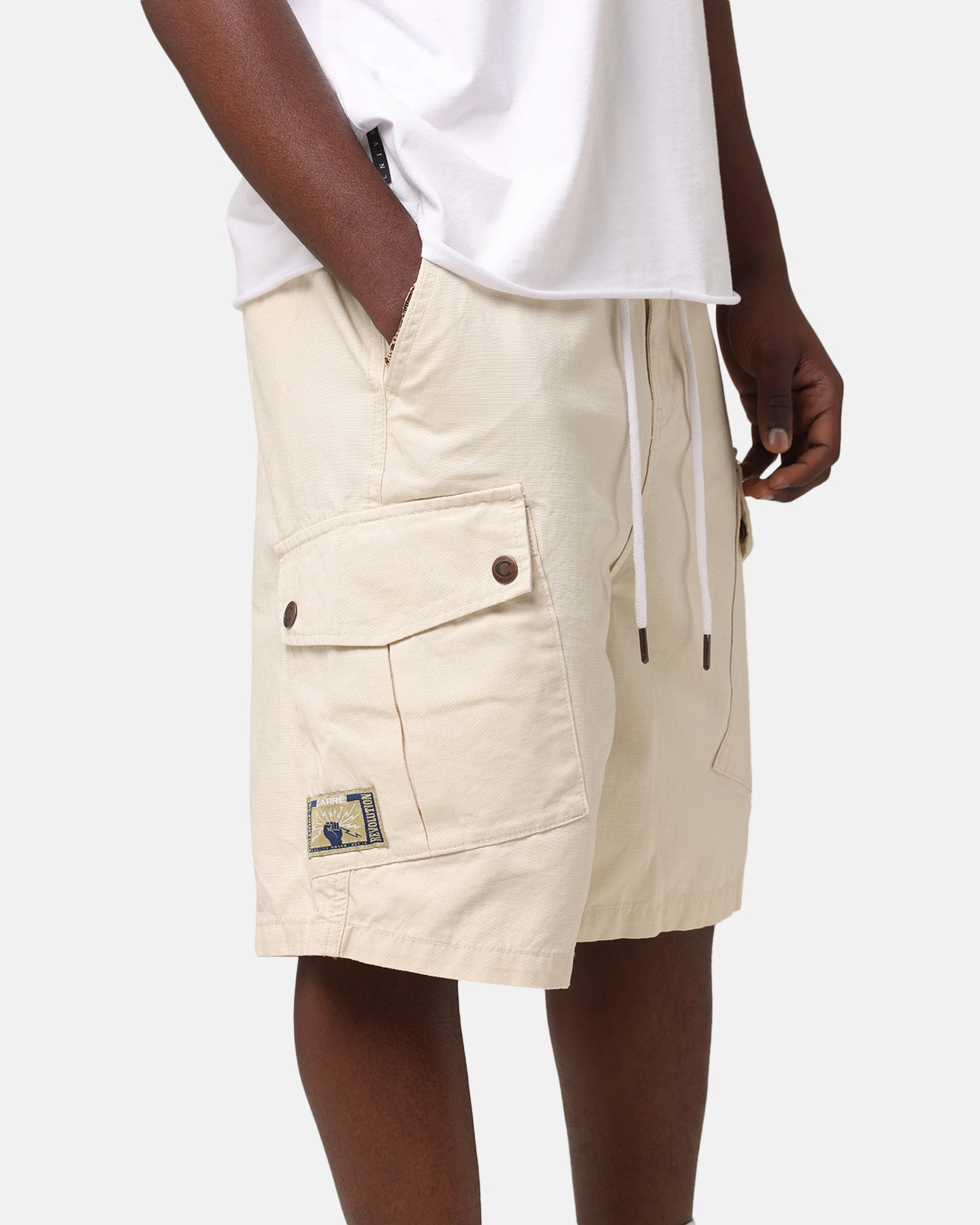 Carre Quality Cargo Shorts Stone Layered Look