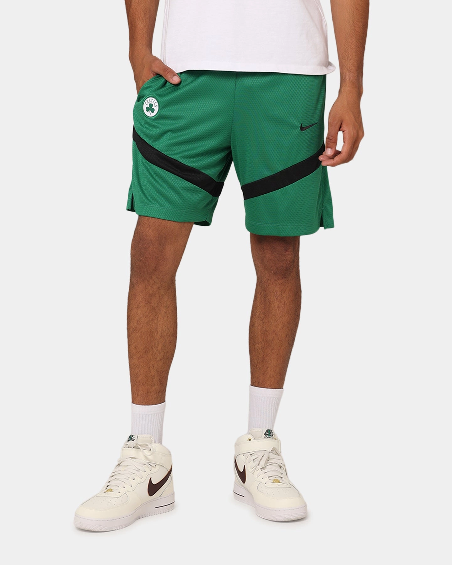 Nike Boston Celtics Dri-FIT Practice Icon  Shorts Clover/Black Retro Style On The Go