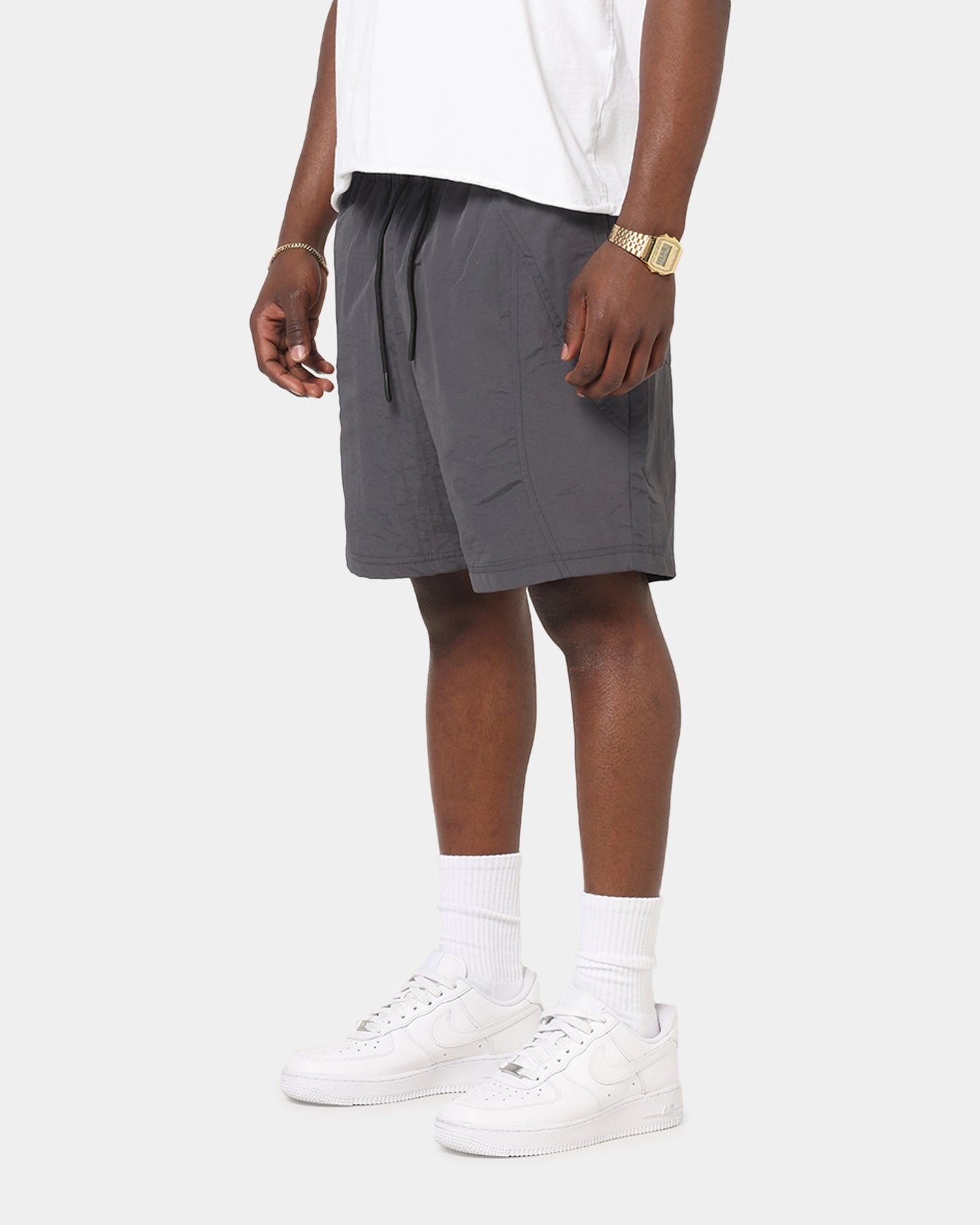 Carre Panelled Nylon Shorts Black Compact Storage Pocket school clothing