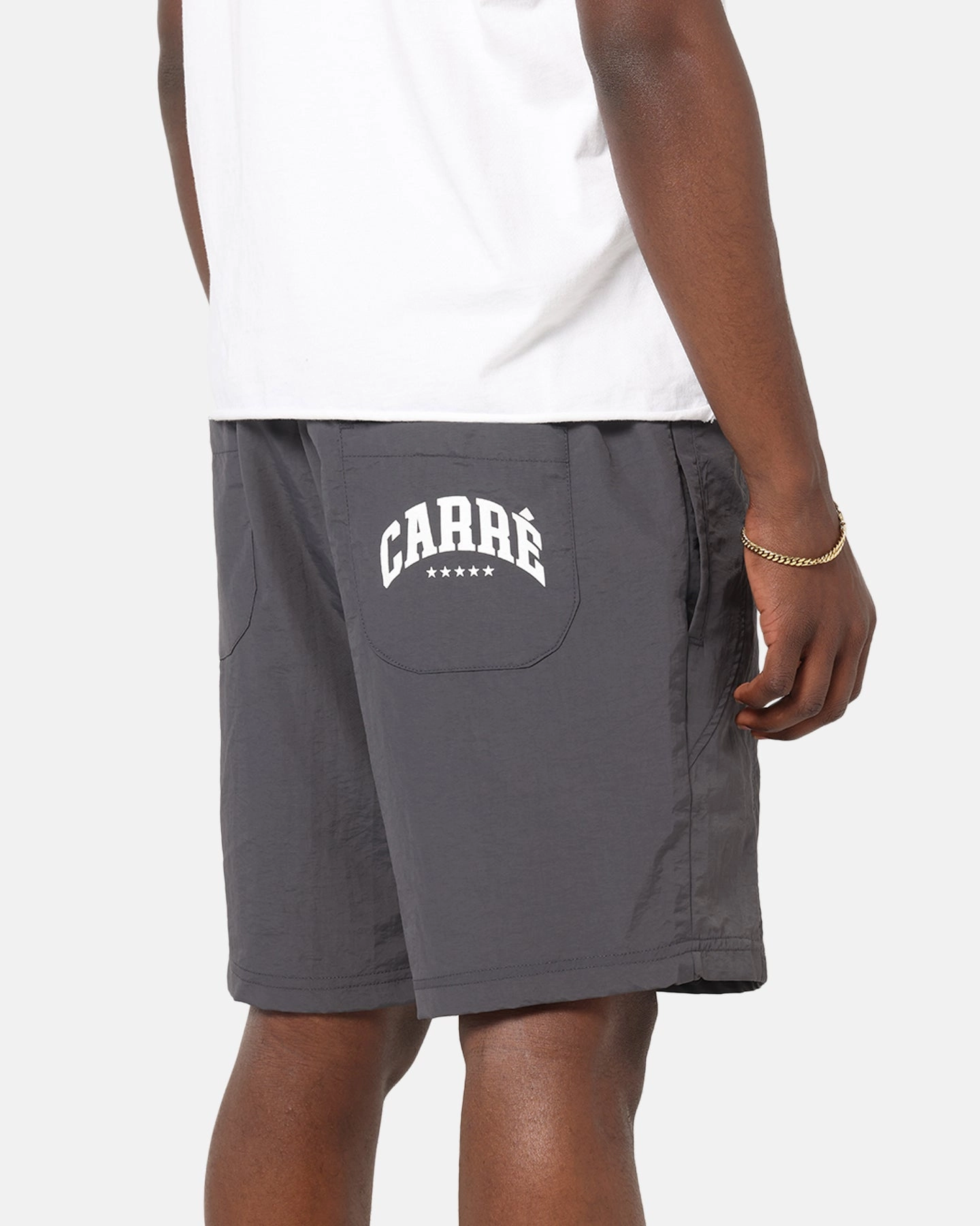 Carre Panelled Nylon Shorts Black Abrasion Resistant Surface Comfort Fit