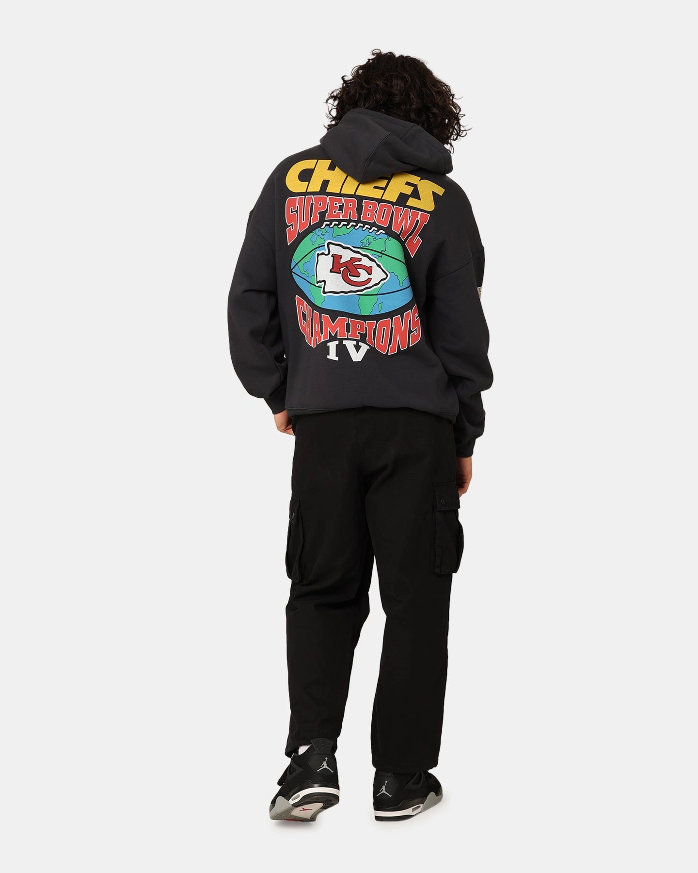 Mitchell & Ness Kansas City Chiefs Super Bowl World Hoodie Faded Black Powder Lightweight