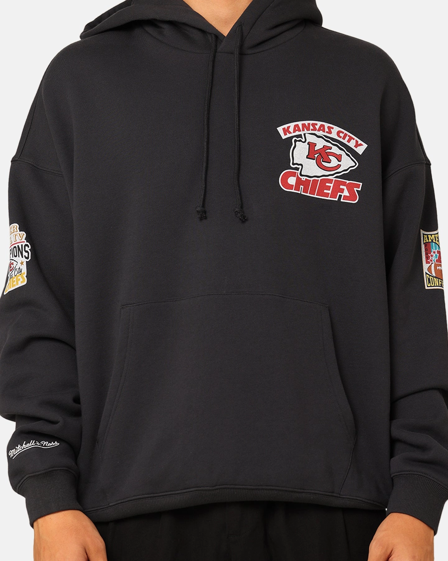 Mitchell & Ness Kansas City Chiefs Super Bowl World Hoodie Faded Black BreathableTechnology