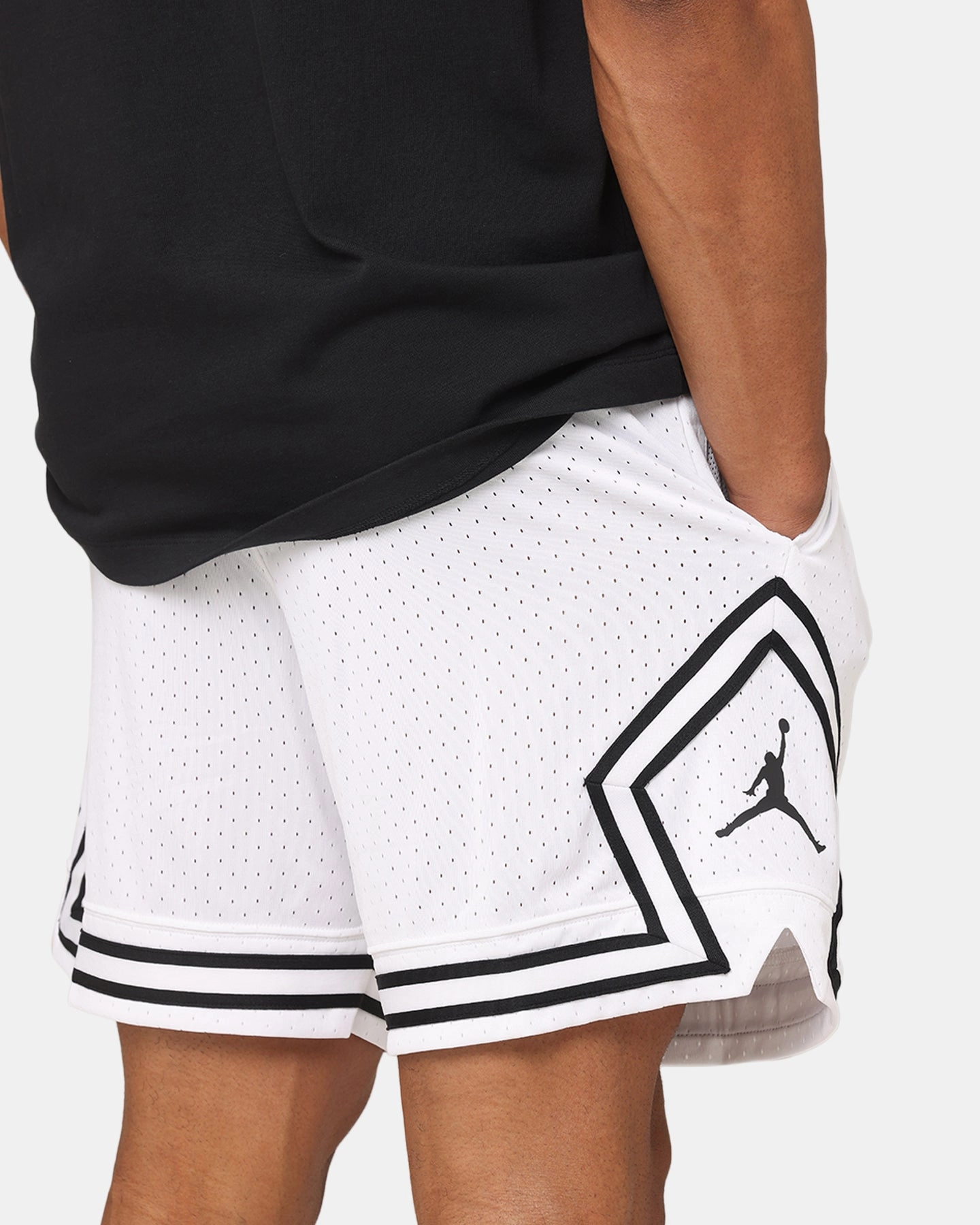 Sporty Comfort outdoor concert style Jordan Dri-FIT Sport Diamond Shorts White/Black/Black