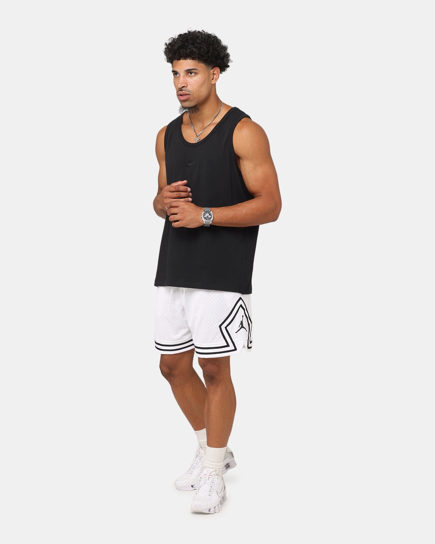 Jordan Dri-FIT Sport Diamond Shorts White/Black/Black Functional Design