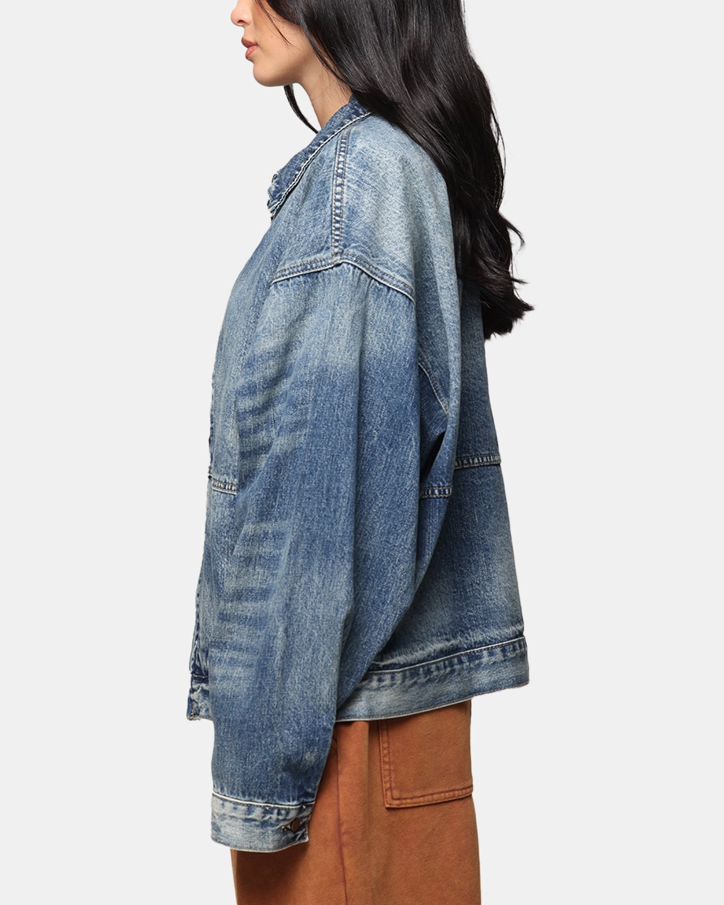 Sport Fit Noise Free Fabric MNML Denim Choir Coat Vintage Blue