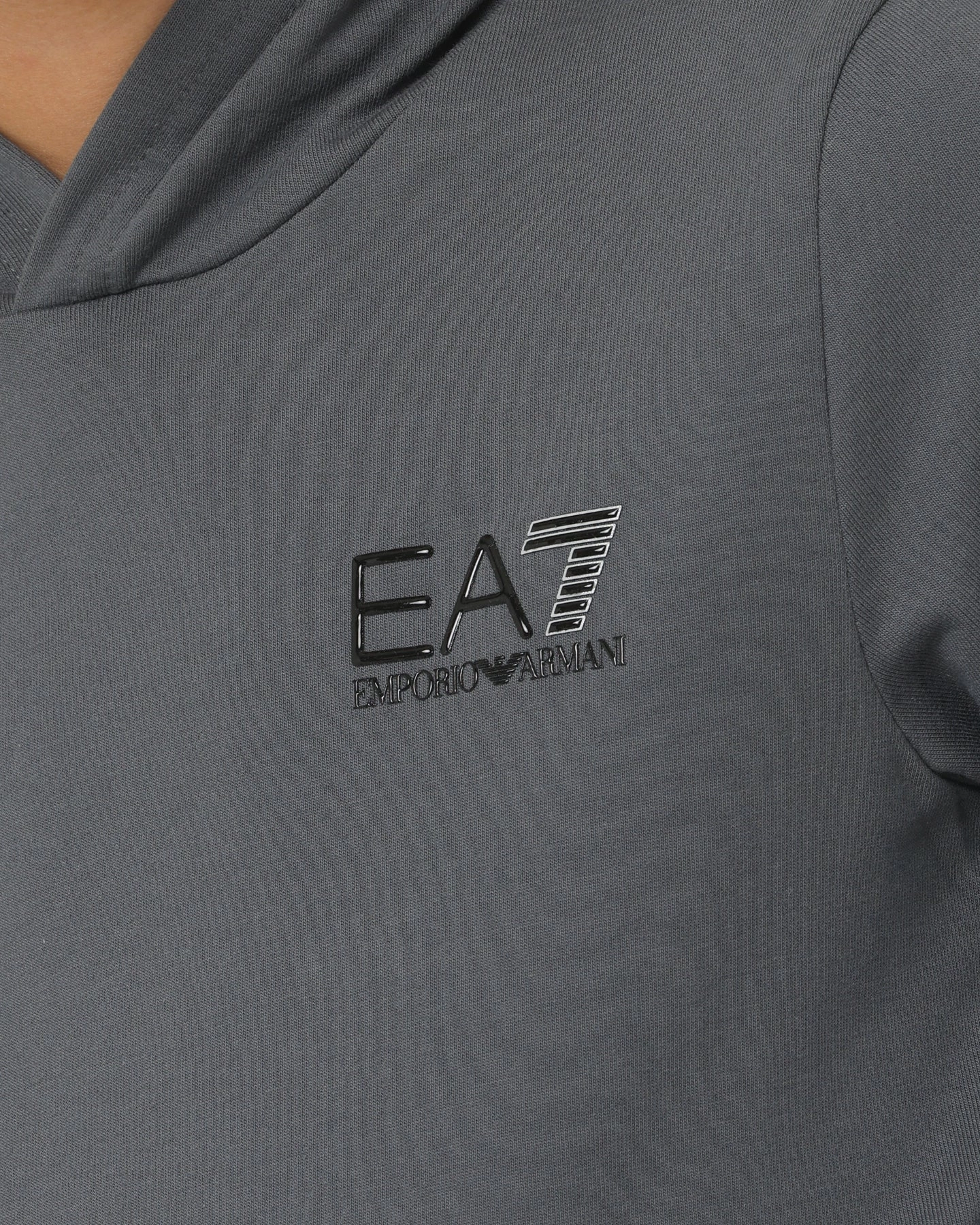 Trail Style Fashionable Shield EA7 Emporio Armani Kids' Hoodie Iron Gate