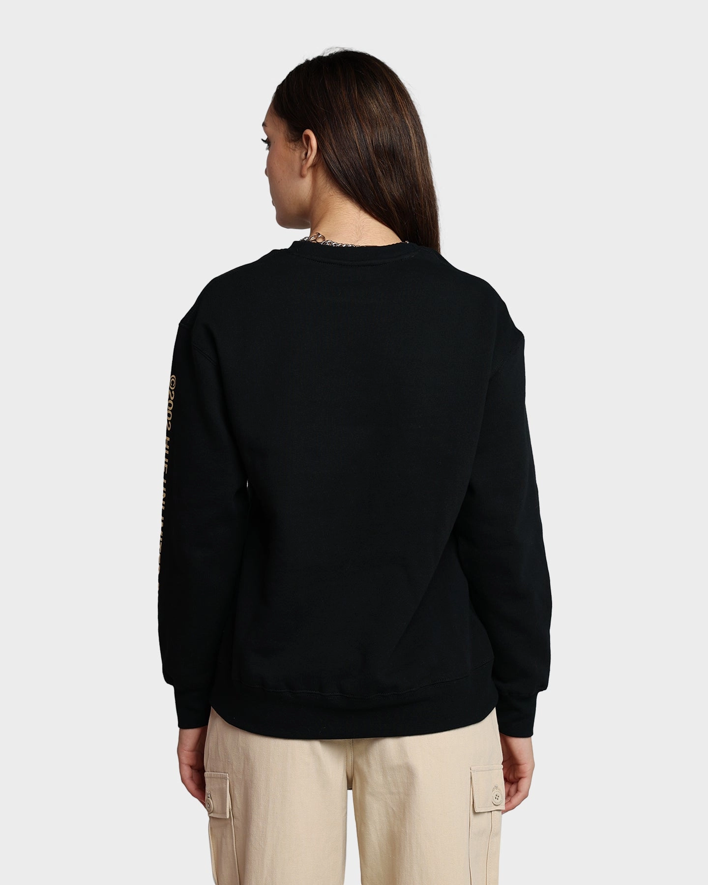Fray Resistant Edges HUF Women's Italicized Crewneck Black