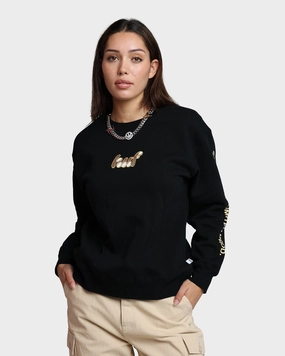 Knit Fabric HUF Women's Italicized Crewneck Black