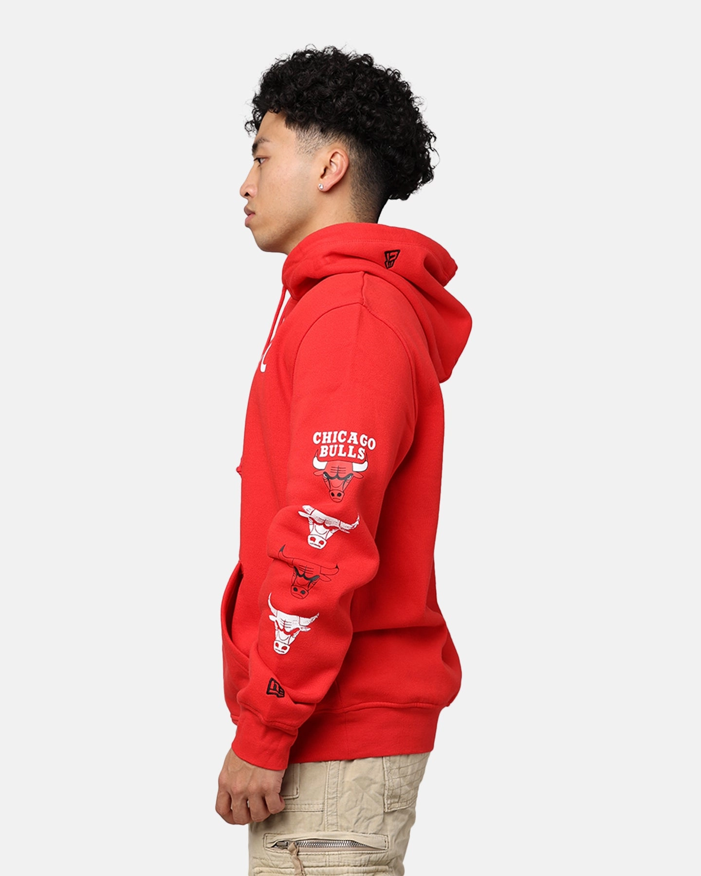 Sleek Jacket Fleece New Era Chicago Bulls NBA 2023 Hoodie Red